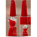 Chiffon- Pleat-Schärpe-Bogen-rotes Brautjunfer-Kleid-Großverkauf